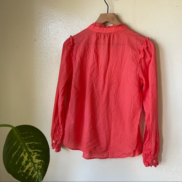 J Crew | Ruffle Trim V Neck Popover Top - Picture 6 of 7